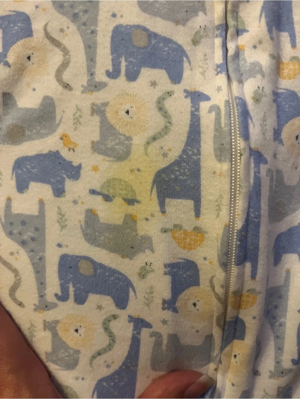 Halo Blue and Cream Animal-Print Sleep Sack Swaddle
